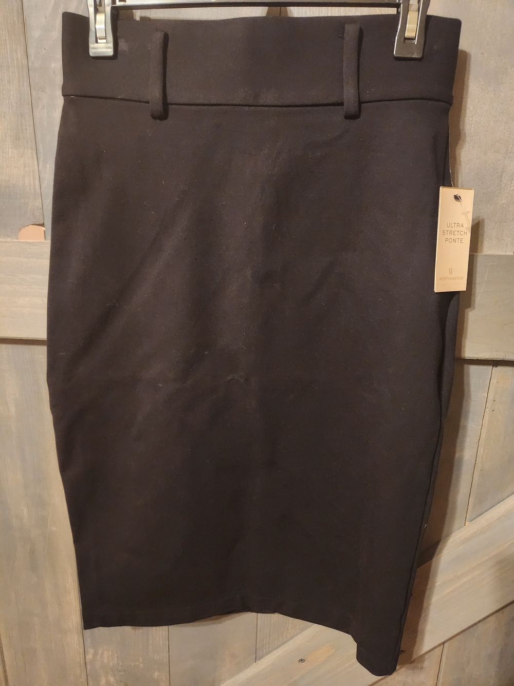 Worthington Black Ponte Pencil Skirt